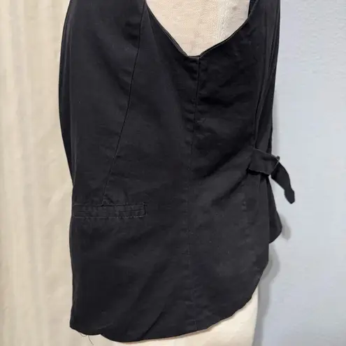 Inmur Women Black Button Down Whimsigoth Plaid Lined Vest Size M Business Formal Size M