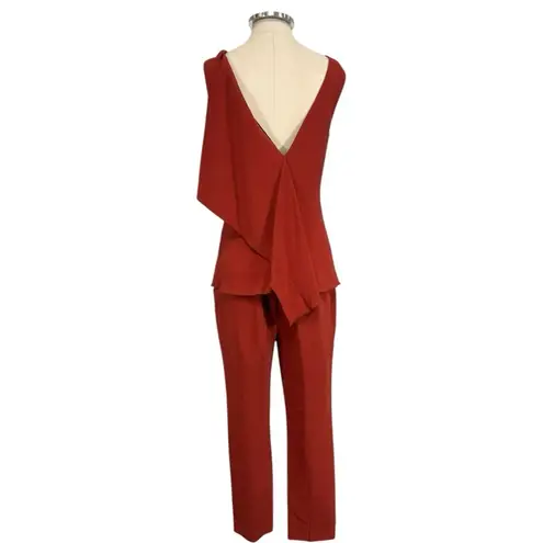 Rosetta Getty Cady Draped Stretch Top and Cropped Pants Set Size 6 Red