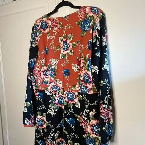 Brooks Brothers Red Fleece Colorblock Floral Dress