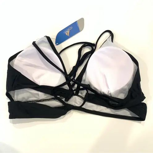 Maternity Black White Two Piece Animal Print Swimsuit Bikini V Neck Size XL Blue