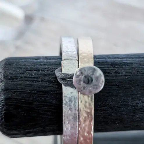 Bracelet Duo Muted Gold Tone & Muted Silver Tone