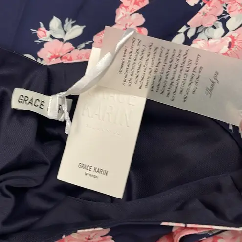 Grace Karin NWT print rose flower dress size Small