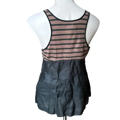 Free People Vtg 90’s/Y2K Low Cut Silk/Cotton Tank Top, Sz 12 Gray
