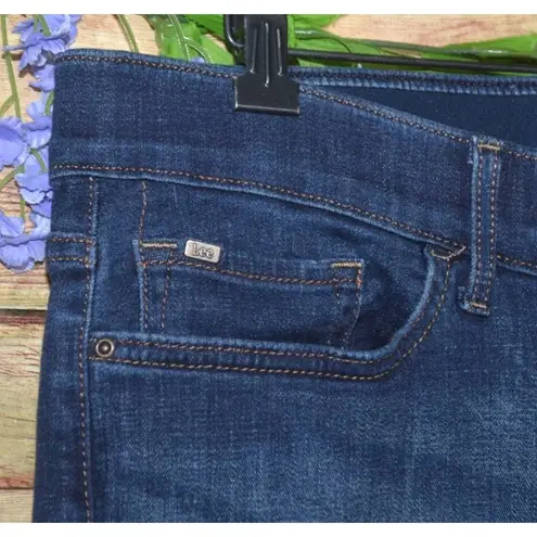 Lee Womens Dark Wash Regular Fit Boot Cut Mid Rise Flex Motion Jeans Size 18S