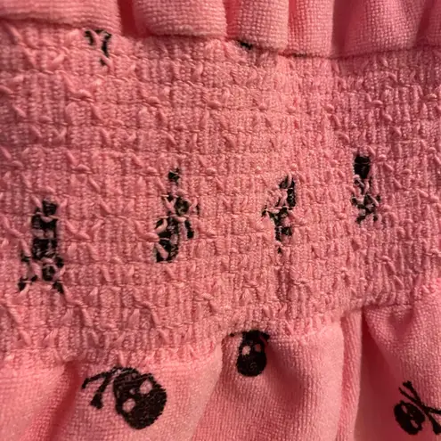 Love Rocks Womens Juniors Strapless Pink Romper M Skeletons Bust 32” 34” 36” Size undefined