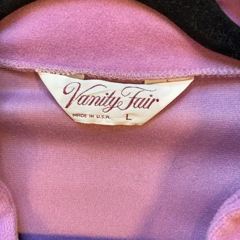 Vanity Fair Long Velour Robe, Housecoat, Lilac zip Front, Vintage