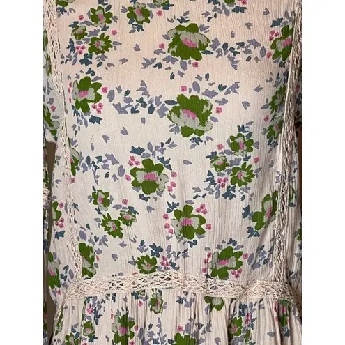 Matilda Jane Pink Floral Ruffle Like A Lady Bell Sleeve Top Tunic Size S