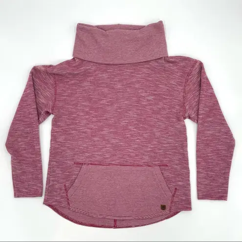 Burton Oversize Turtleneck Cowl Sweatshirt Sweater Mottled Pink Cozy Winter