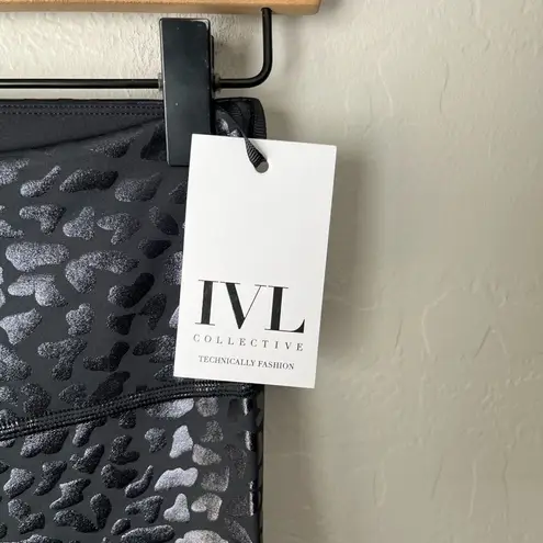 IVL Collective Chi Chi Animal Print Shimmer Leggings NWT Black Size 6