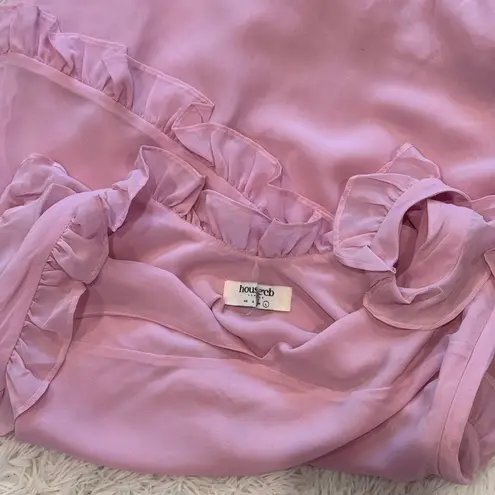 House Of CB NWOT Tania pink ruffle mini dress sz L