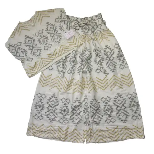 Free People NWT  Toluca in Ivory Embroidered Set Top Pants 0 $168 thumbnail 3