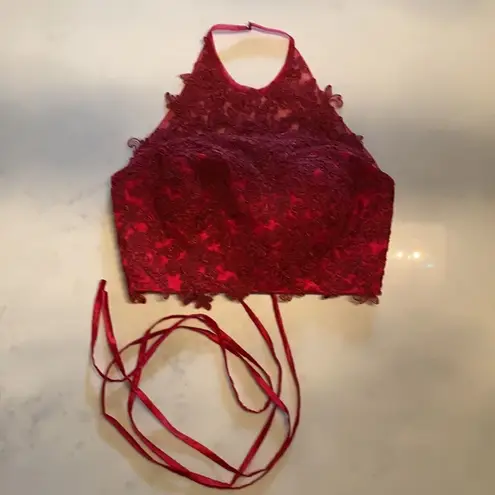 Women’s Gorgeous Red Formal Bridal Dress Two Pieces