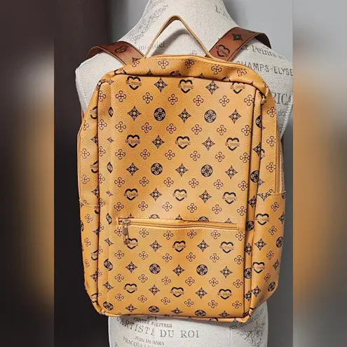 Luxurious Tan and Black Geometric Backpack