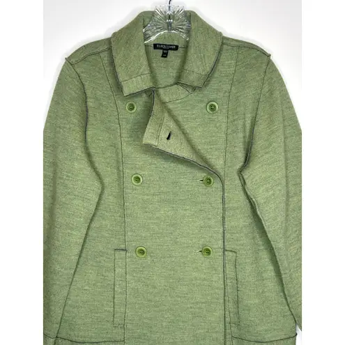 Eileen Fisher  Petite Merino Wool Double-Breasted Peacoat Sweater Jacket medium P