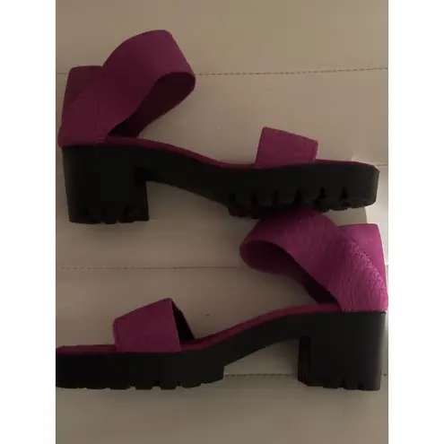Charleston Purple Monterrey Platform Lug Sandals Chunky Heel Size 6