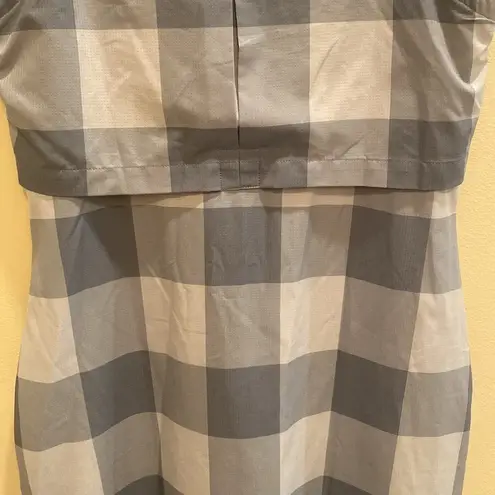 Woolrich  Over and Out Dress Grey back Vented Plaid Check Gingham Dress LARGE