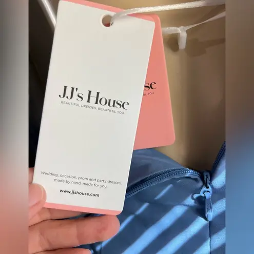 JJ's House Sheath/Column V-Neck Tea-Length Chiffon Cocktail Dress With Cascading Ruffles