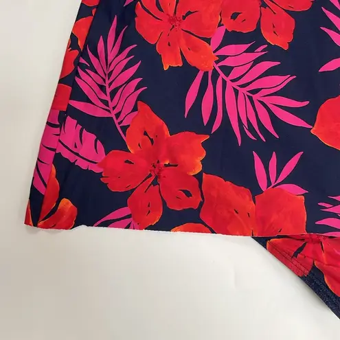 LANDS END Tummy Control Surplice Wrap Swim Dress One Piece Swimsuit Size 18 Blue