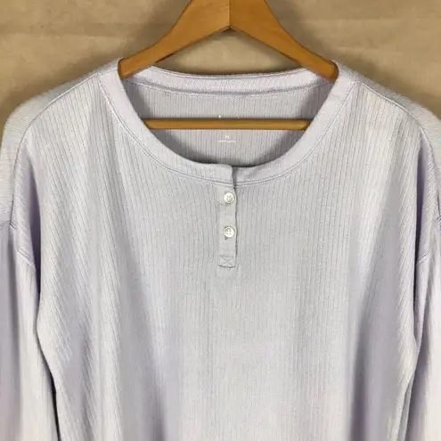 Jenni Soft Long Sleeve Henley Pajama Top, Lilac NWT XL