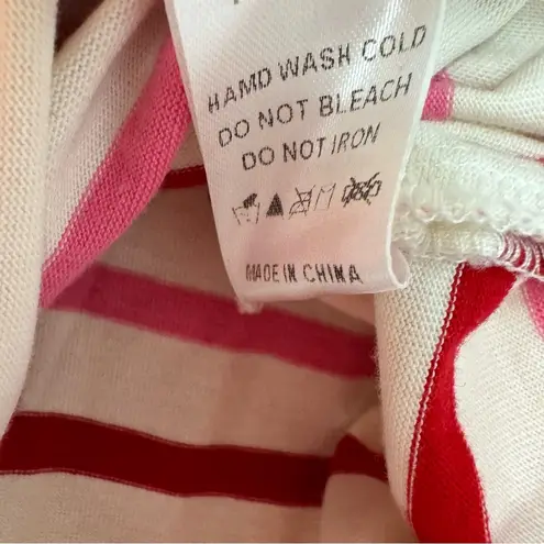 Pomander Place Gio Stripe Short Sleeve Long Maxi Dress Red Pink Small S