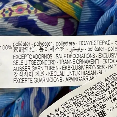 ZARA  halter printed Beaded Sheer Flowy Top S