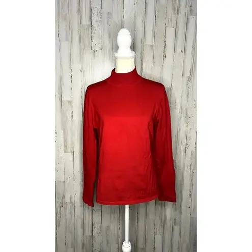 Pendleton Women's Size Small Red Silk Blend Turtleneck Long Sleeve Top