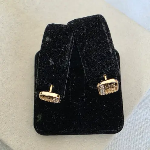 Boutique Gold Filled Greek Key Huggie Earrings