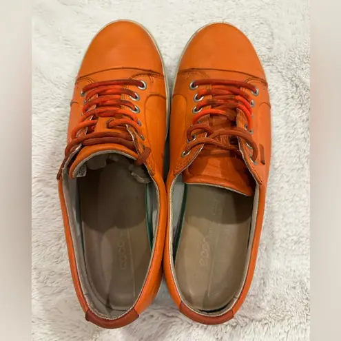 Orange Ecco Soft 7 Leather Shoes Size 9