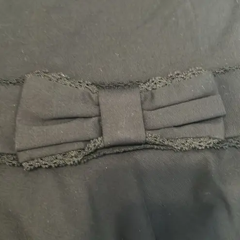 NWT Red Valentino szXL LBD with puff sleeves banded waist a bow and lacy trim Black Size XL