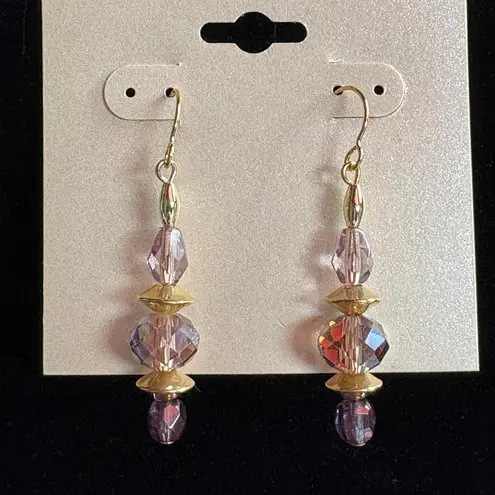 FREE W/PURCHASE Gold and Purple Faceted Crystal Earrings