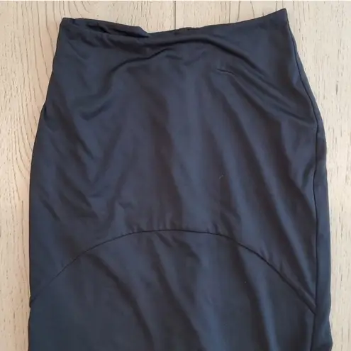 Tiger Mist  Black Maxi Skirt With Front Cut