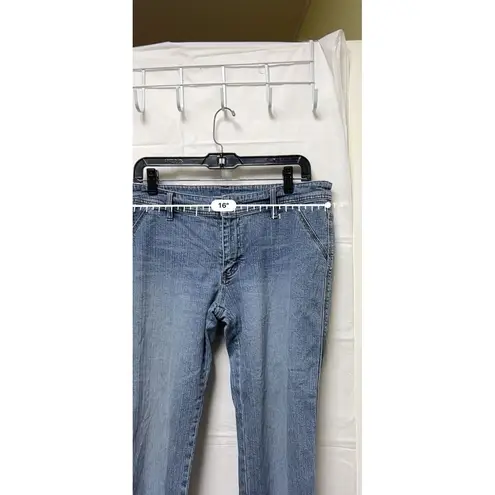 Lee 001-004  Jeans Size‎ 13/14 Women Capri Blue Flap Pocket Detail Stretch