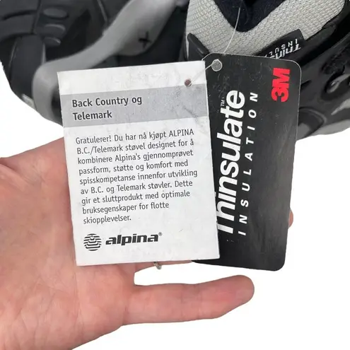 New Alpina BC 1550 Backcountry Telemark Black Gray Ski Boots Size 36