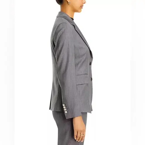 Hugo Boss Jabielle Pinstripe Wool Double Breasted Blazer Gray. Womens size 4