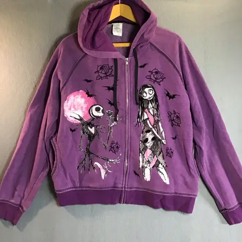 Disney Nightmare Before Christmas Jack & Sally Purple Zip Hoodie Store 2XL Goth