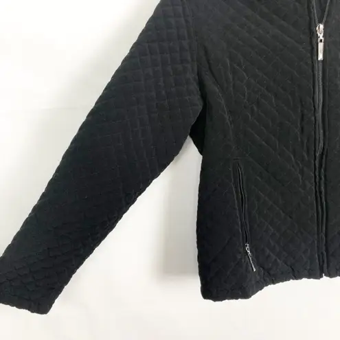 AEROS Women's Quilted Black Full Zip Jacket Size PS