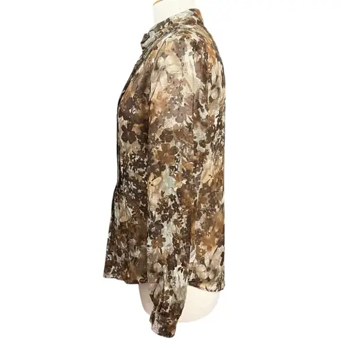Coldwater Creek Women's Blouse Size S Brown Floral