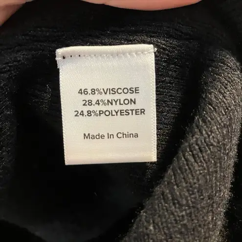 Evereve Women's Black Knit Hoodie Sweater Dress Size L Loungewear Casual