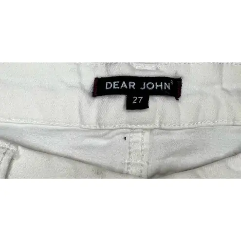 Dear John  Womens Jeans Size 27 White Denim Distressed Skinny Jeans.