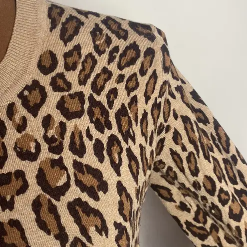 Ellen Tracy tan cheetah print sweater lightweight size S