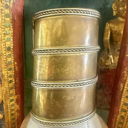 Vintage Brass Wide Cuff Bracelet ā Made in India