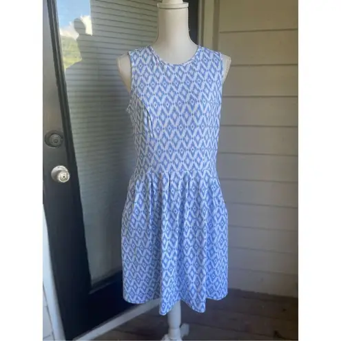 NWT Jude Connally Rachel Smooth Strech Sleeveless Tunic Dress M blue/ white Blue Size M