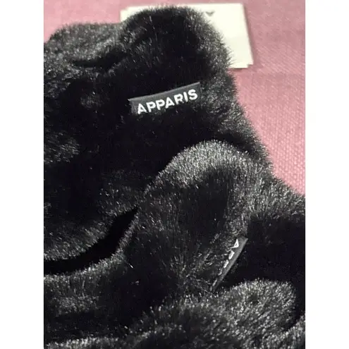 Apparis Coco Faux Fur Mittens in Noir One Size New Womens Gloves Black