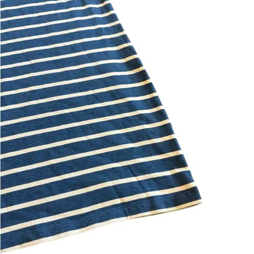 Boden Blue White Stripe Sheath Dress 3/4 Sleeves Crew Neck Cotton Size Large