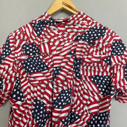 Handmade Shirt American Flags 4th of July Patriotic Short Sleeves USA Flag