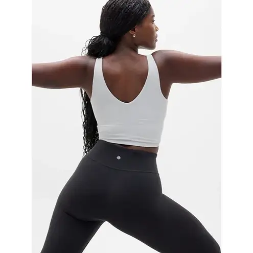 Athleta New  L Transcend V-Neck Crop Sports Bra D-DD Quartz Grey Large