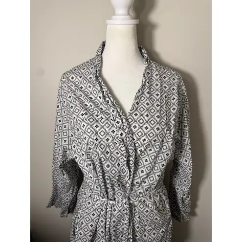 The Cat's Pajamas Pima Cotton Peru Robe With Belt Size S/M Black - Image 2