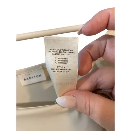 Babaton Aritzia Squareneck Longsleeve Top Cream Size S Minimalist Neutral Cute