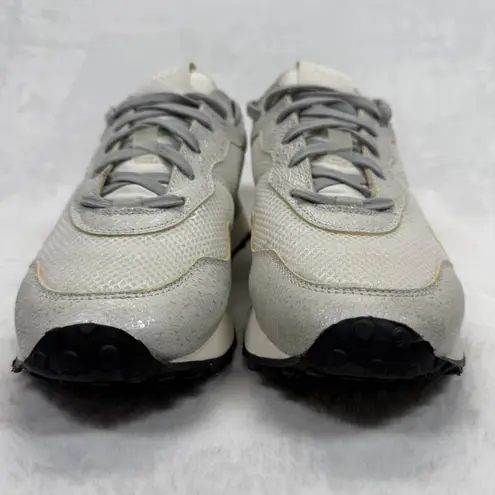 P448 Cancun Sneakers Metallic Silver Leather Low Top Casual Shoes Size 40