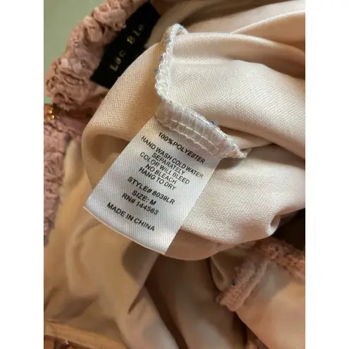 Lac Bleu Romper Size M Soft Pink Lace Crochet Off The Shoulder Size M